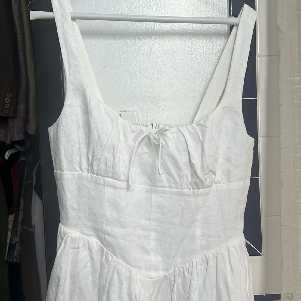 Reformation Balia 100% Linen Dress - White - Picture 8 of 9